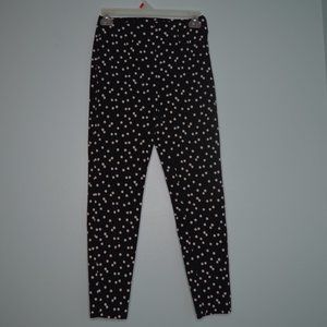 Time & Tru Black Dress Pants with White Polka Dots